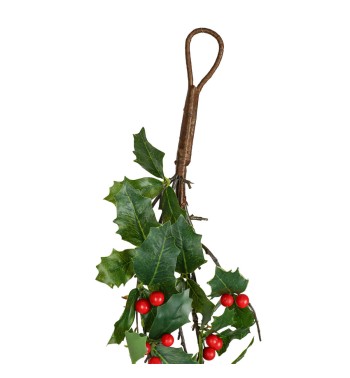 Tralcio Natalizio con Bacche Rosso Scuro 180 cm in PE