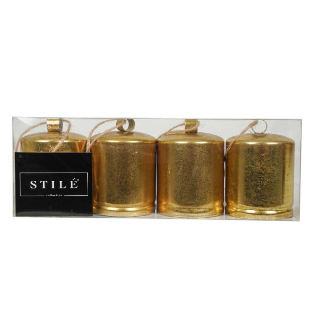 Set 4 Campane Dorate in Metallo 2 Misure