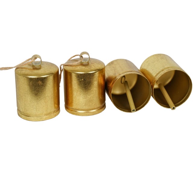Set 4 Campane Dorate in Metallo 2 Misure