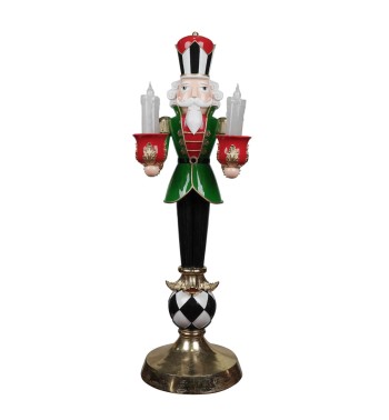 Schiaccianoci Candelabro Natalizio in Resina H.106,5 cm