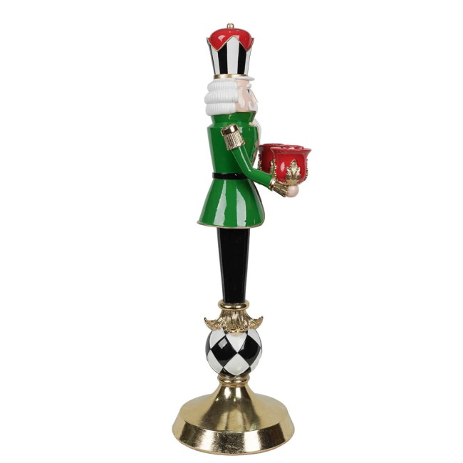 Schiaccianoci Candelabro Natalizio in Resina H.52,5 cm