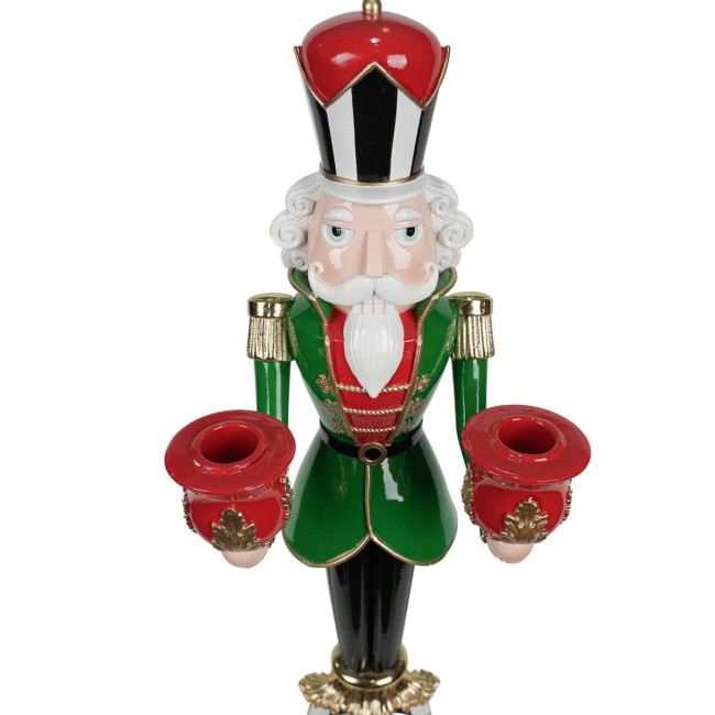 Schiaccianoci Candelabro Natalizio in Resina H.52,5 cm