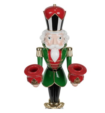 Schiaccianoci Candelabro Natalizio in Resina H.52,5 cm