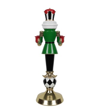 Schiaccianoci Candelabro Natalizio in Resina H.52,5 cm