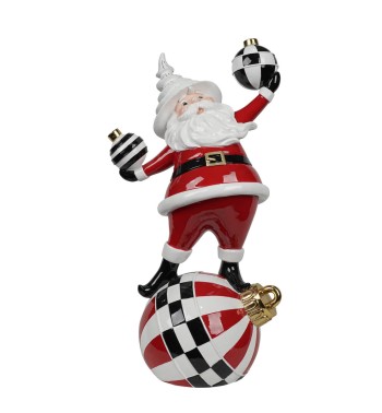 Babbo Natale su Sfera in Resina H.42,5 cm