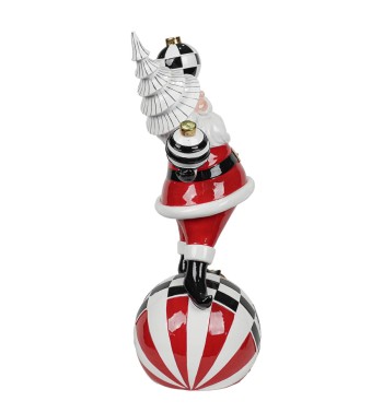 Babbo Natale su Sfera in Resina H.42,5 cm