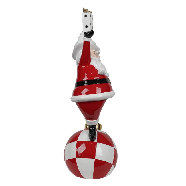 Babbo Natale su Sfera in Resina H.44,5 cm