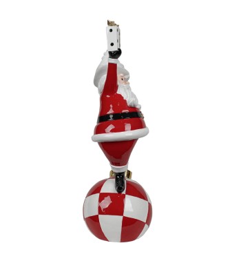 Babbo Natale su Sfera in Resina H.44,5 cm