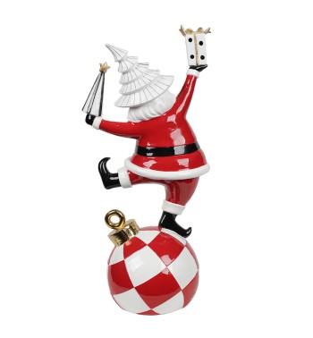 Babbo Natale su Sfera in Resina H.44,5 cm