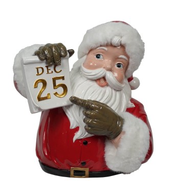 Busto di Babbo Natale in Resina H.33 cm
