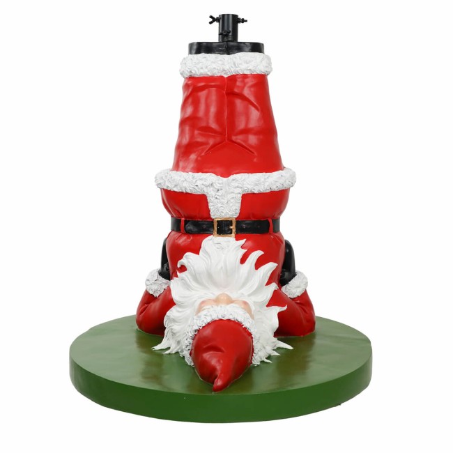 Base per Albero di Natale con Babbo Natale in Resina H.65 cm