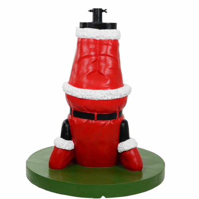 Base per Albero di Natale con Babbo Natale in Resina H.65 cm