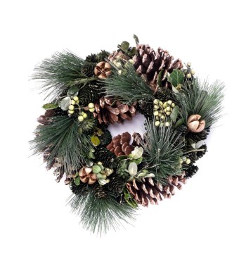 Ghirlanda Natalizia con Aghi di Pino e Pigne