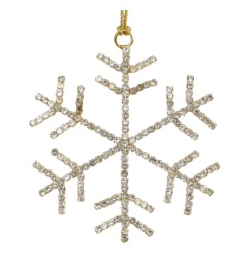 Fiocco di Neve Natalizio da Appendere con Strass 4 Modelli