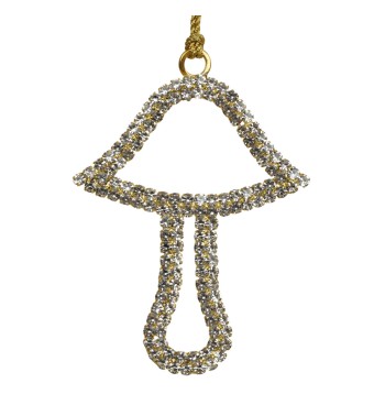 Fungo Natalizio da Appendere con Strass 2 Misure