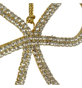 Fiocco Natalizio con Strass da Appendere 10x8 cm