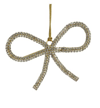 Fiocco Natalizio con Strass da Appendere 10x8 cm