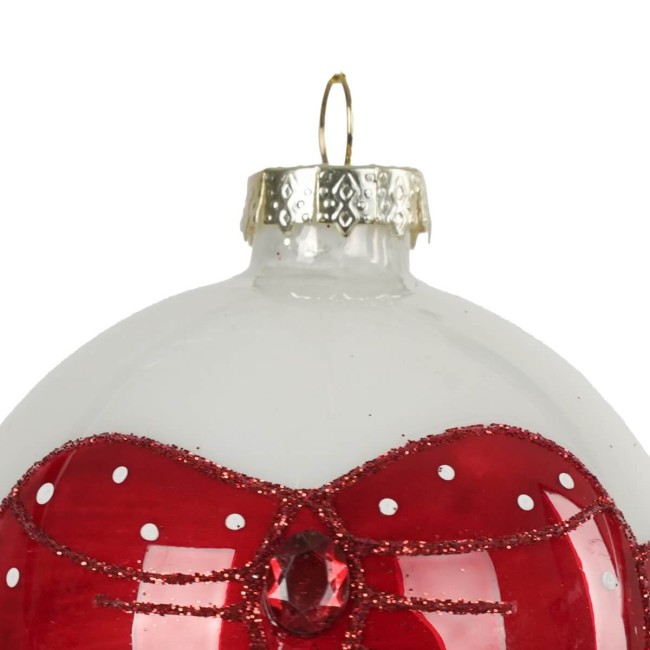 Pallina di Natale in Vetro con Fiocco 2 Misure