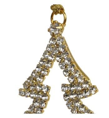 Alberello Natalizio con Strass da Appendere 11x8 cm