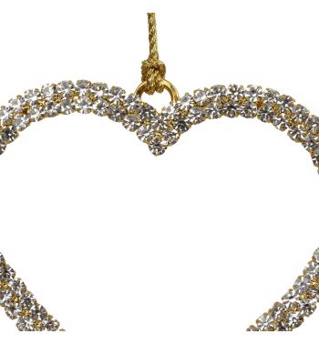 Cuore Natalizio da Appendere con Strass 9 cm