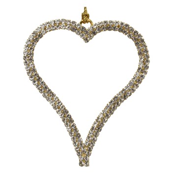 Cuore Natalizio da Appendere con Strass 9 cm
