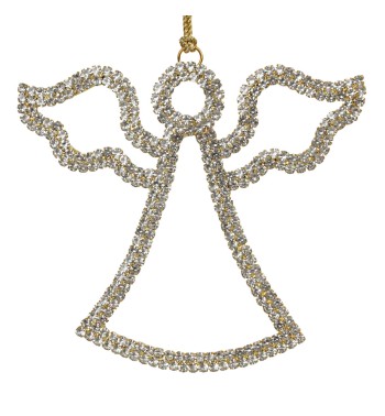 Angelo Natalizio da Appendere con Strass 10x9 cm
