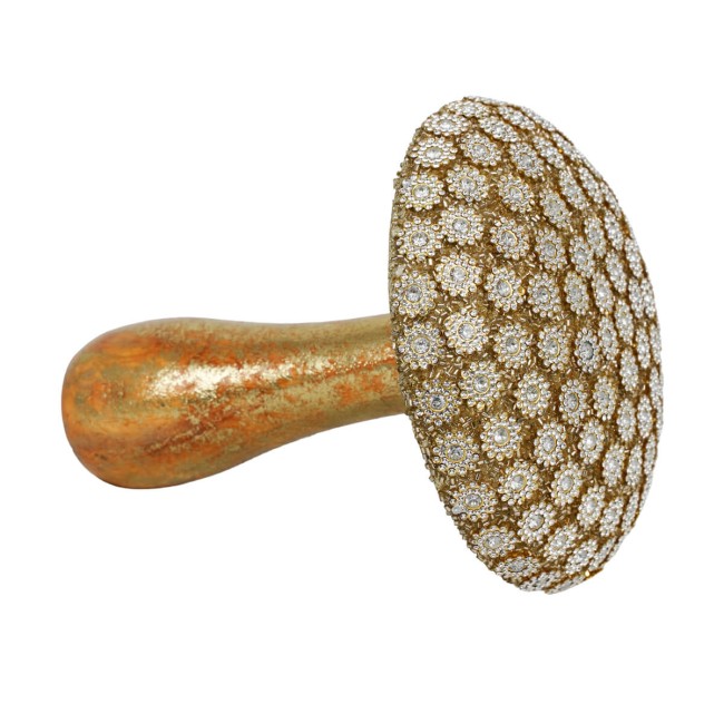 Fungo Natalizio Oro con Strass H.20,5 cm