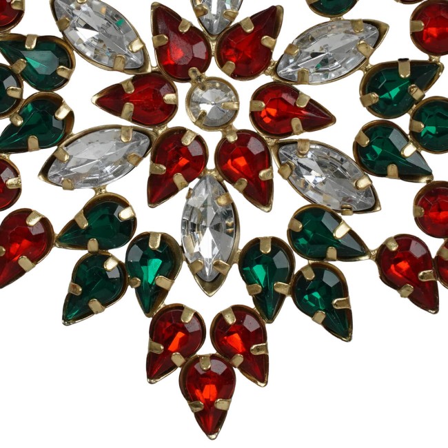 Fiocco di Neve Natalizio con Gemme Colorate da Appendere