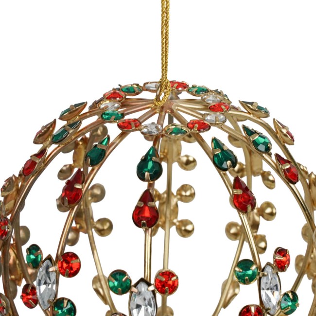 Pallina Natalizia con Gemme Colorate 2 Misure