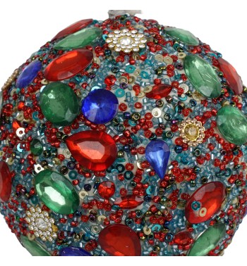 Pallina Natalizia con Gemme Colorate D.10 cm