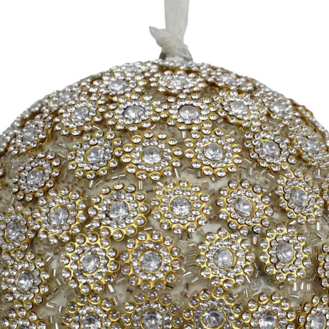 Pallina di Natale Oro con Strass D.10 cm