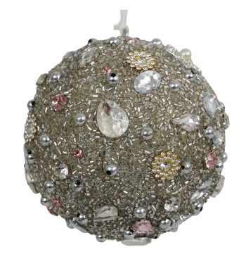 Pallina di Natale con Gemme D.10 cm 2 Colori