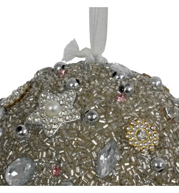 Pallina di Natale con Gemme D.10 cm 2 Colori