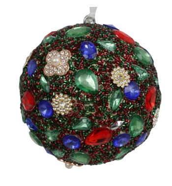 Pallina di Natale con Gemme Multicolore D.10 cm