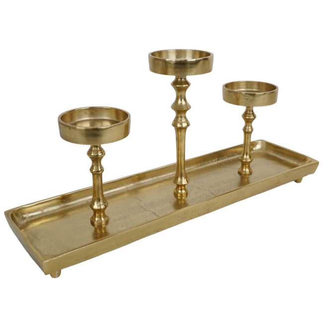 Candelabro Oro in Alluminio H.24,5 cm