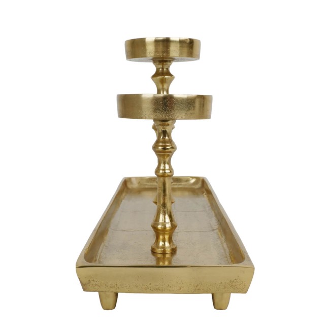 Candelabro Oro in Alluminio H.24,5 cm