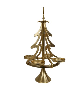 Candelabro Oro a Forma di Albero di Natale in Alluminio 2 Misure