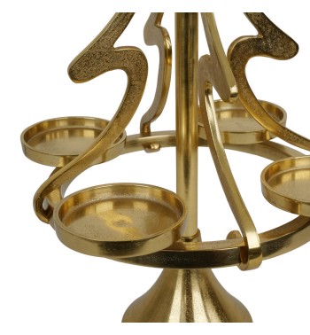 Candelabro Oro a Forma di Albero di Natale in Alluminio 2 Misure