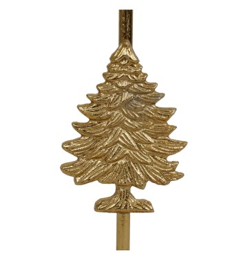 Candelabro Oro con Alberello in Alluminio H.24 cm