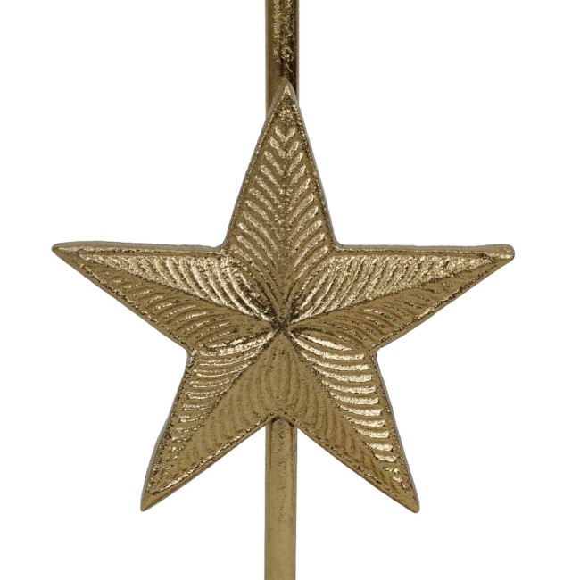 Candelabro Oro con Stella in Alluminio H.24 cm