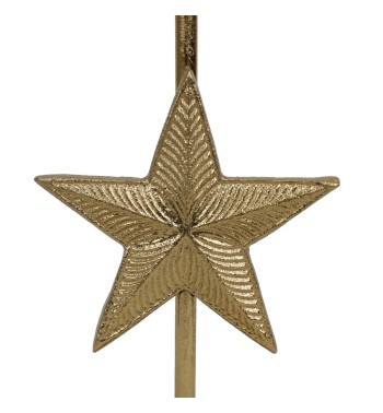 Candelabro Oro con Stella in Alluminio H.24 cm