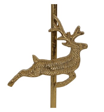 Candelabro Oro con Renna in Alluminio H.24 cm