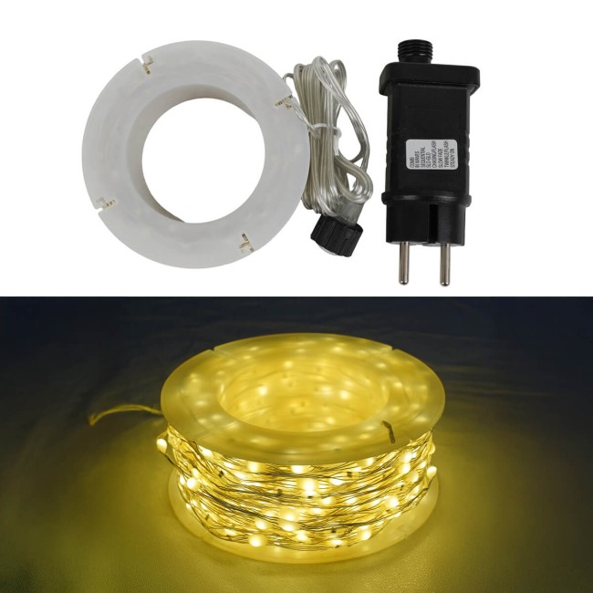 Catena Luminosa 30 m 800 LED Bianco Caldo con Rocchetto