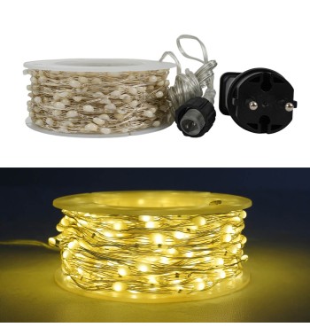 Catena Luminosa 30 m 800 LED Bianco Caldo con Rocchetto