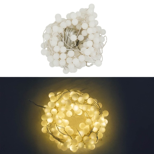 Stringa Luminosa 10 m 150 LED Bianco Caldo Cavo Silver