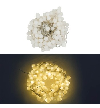 Stringa Luminosa 10 m 150 LED Bianco Caldo Cavo Silver