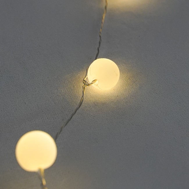 Stringa Luminosa 10 m 150 LED Bianco Caldo Cavo Silver