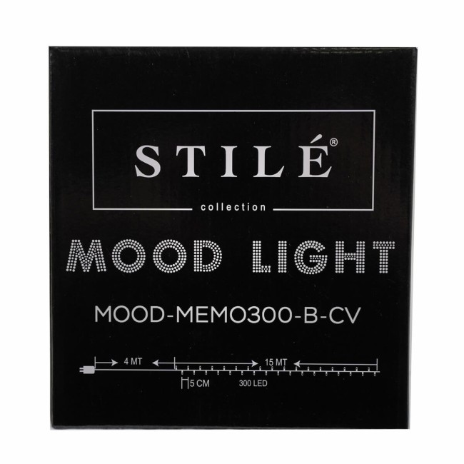 Catena Luminosa 300 Led Bianco Freddo Cavo Verde 15 m Funzione Memory