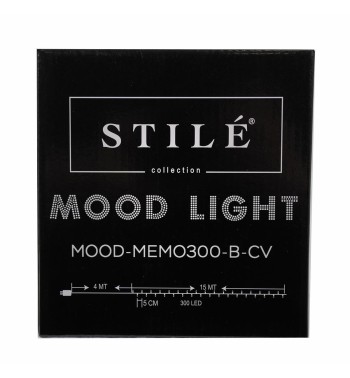 Catena Luminosa 300 Led Bianco Freddo Cavo Verde 15 m Funzione Memory