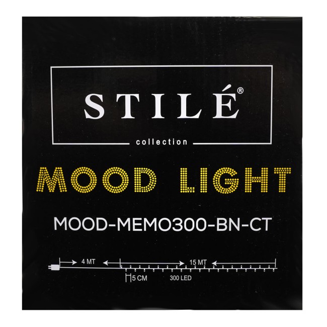 Catena Luminosa 300 Led Funzione Memory 15 m Bianco Naturale Cavo Trasparente